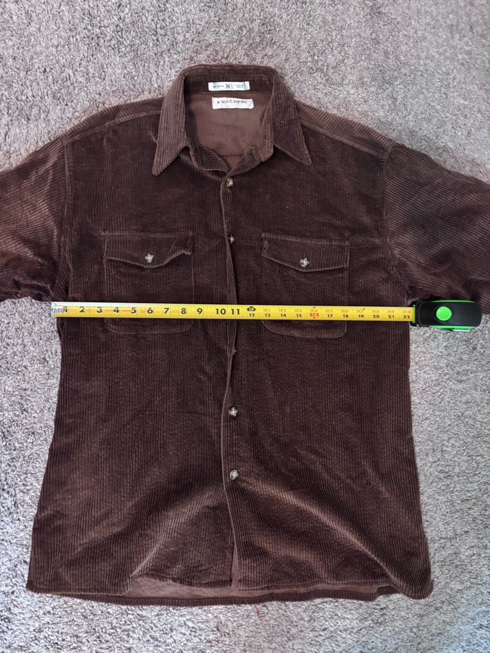 Vintage Rustique Corduroy Button-Up Shirt Jacket in Deep Brown 100% cotton Med - Picture 6 of 9